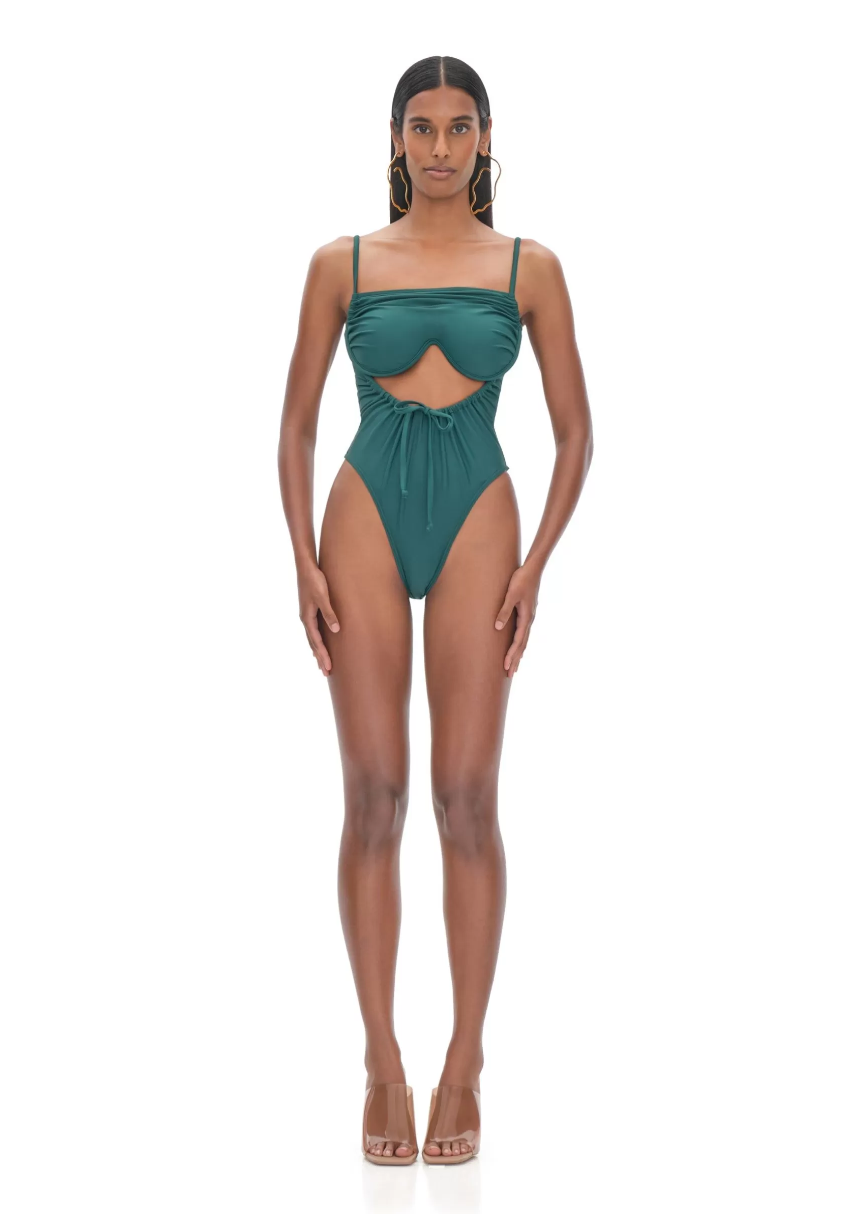 New Tiaca Forest Green One Piece Swimsuit Women Swimwear