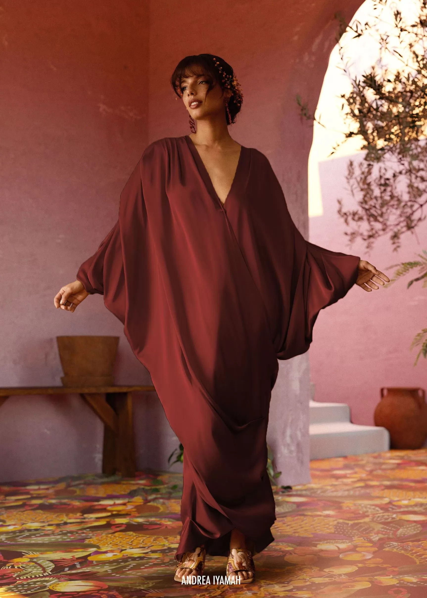 Store Tibara Kaftan Dress-Cinnamon Women Dresses